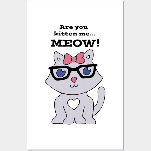 Sassy Cat with Glasses Wall Art by tandre